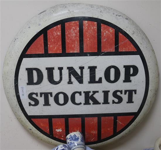 A Dunlop Stockist aluminium sign